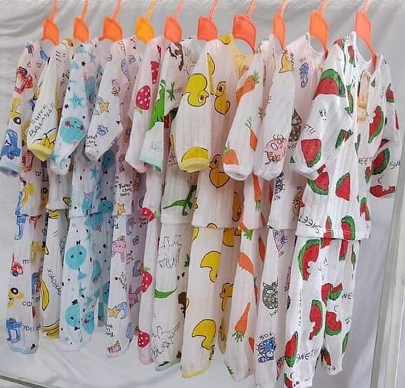 Combo 5 bộ coton giấy quần dài áo dài tay cho bé (mẫu ngẫu nhiên)
