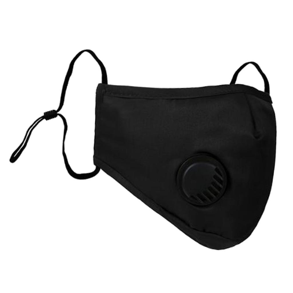 Reusable Washable Cloth Face Mask With Air Valve PM2.5 Carbon Filter Face Cover