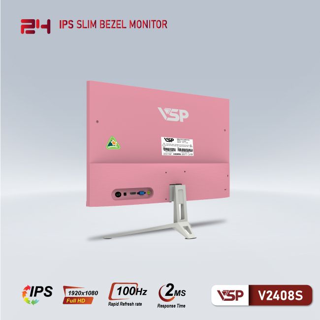 Màn hình VSP V2408S ( White / Pink) (24