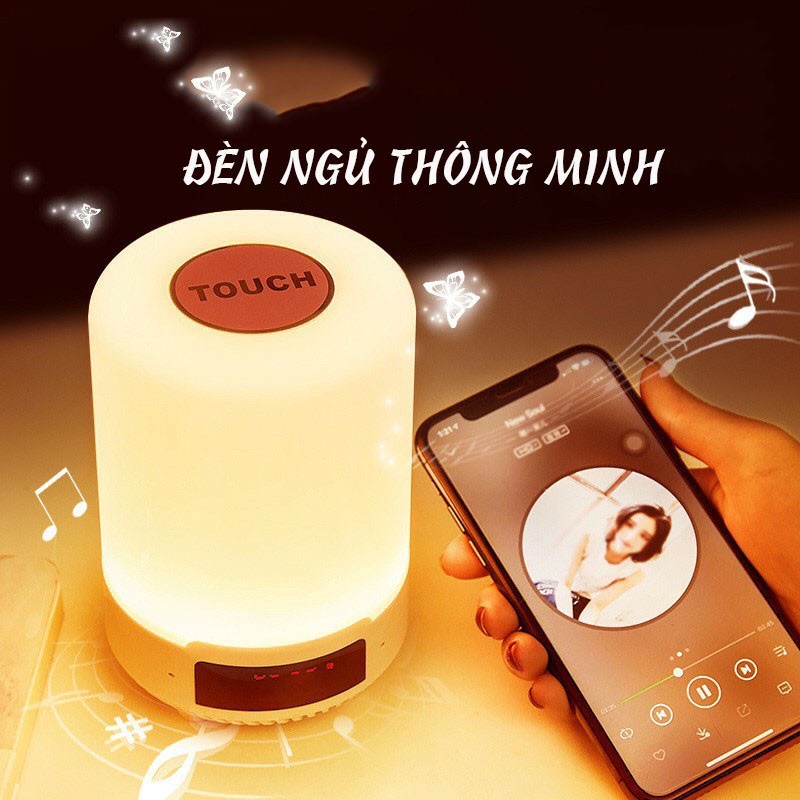 Đèn ngủ đồng hồ có loa bluetooth