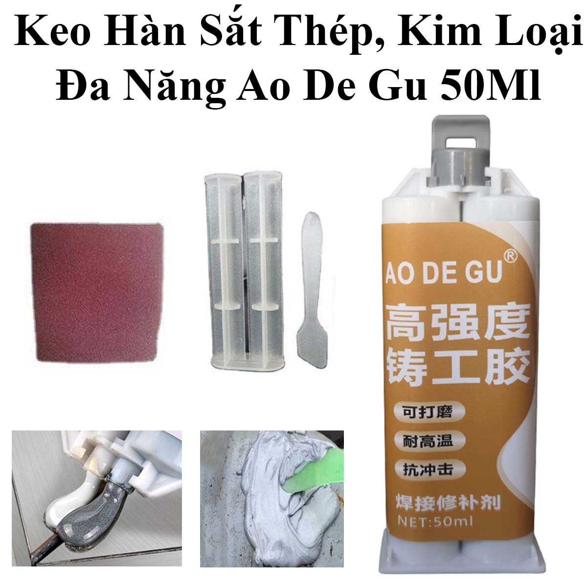 Keo Hàn Sắt Thép, Kim Loại, Dán Kính, Mica, Thủy Tinh Ao De Gu 50Ml