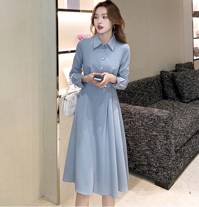 Đầm Sơ Mi Công Sở Hàn Quốc Cao Cấp Có Size M-L-XL-XXL