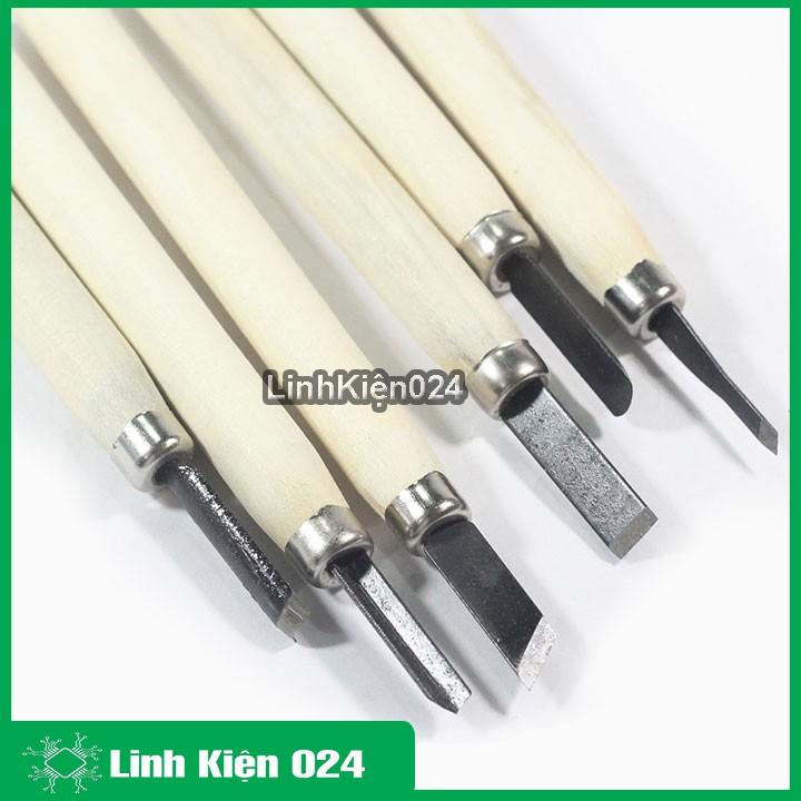 Bộ Dao Tiện Cán Gỗ 6 Chiếc