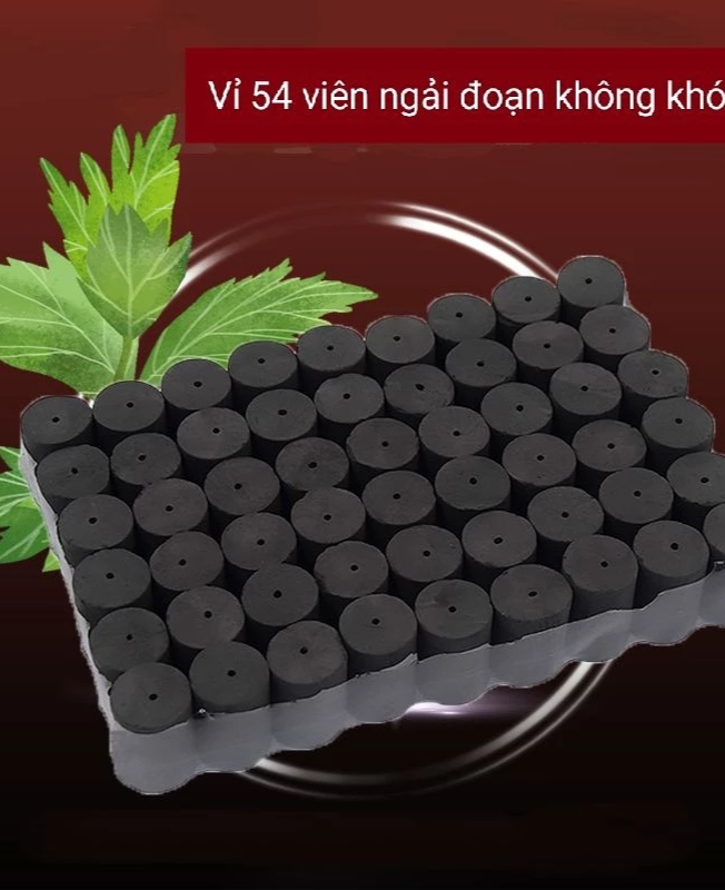 Hộp 54 điếu ngải cứu đoạn không khói. Nhang ngải cứu không khói