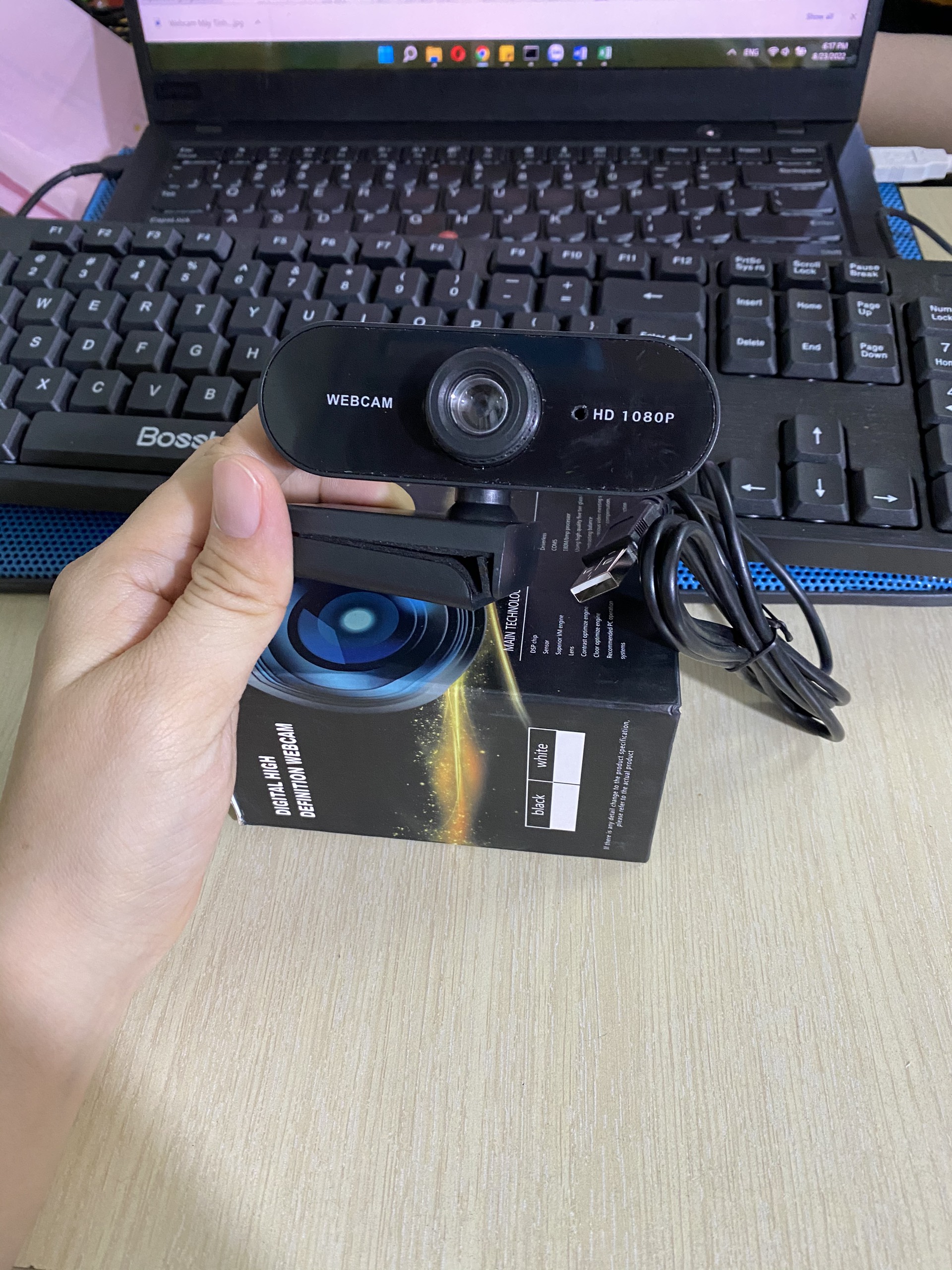 Webcam Máy Tính kẹp, Camera Có Mic 1080p Cho Laptop Học Online ZOOM, Trực Tuyến- Hội Họp-Gọi Video Hình Ảnh Sắc Nét