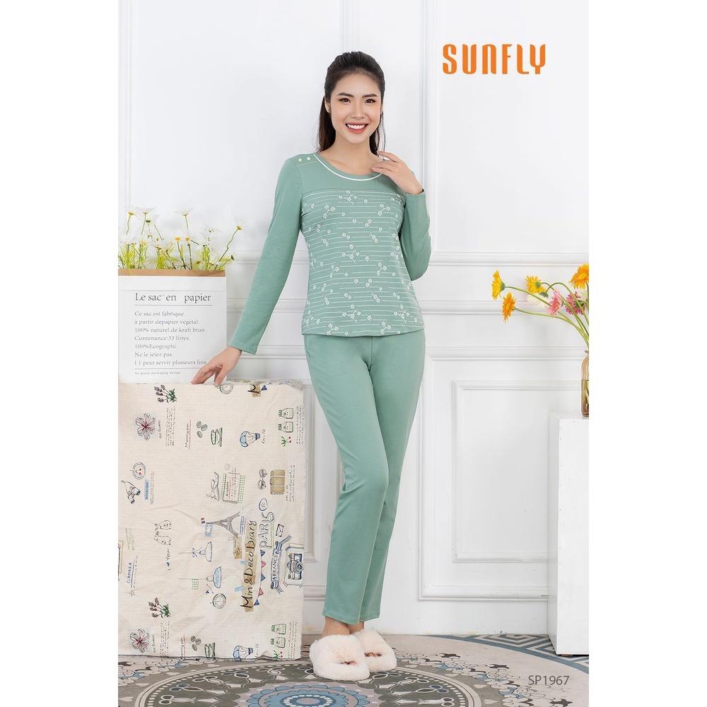 SP1967 Bộ đồ mặc nhà nữ cotton áo tay dài, quần dài