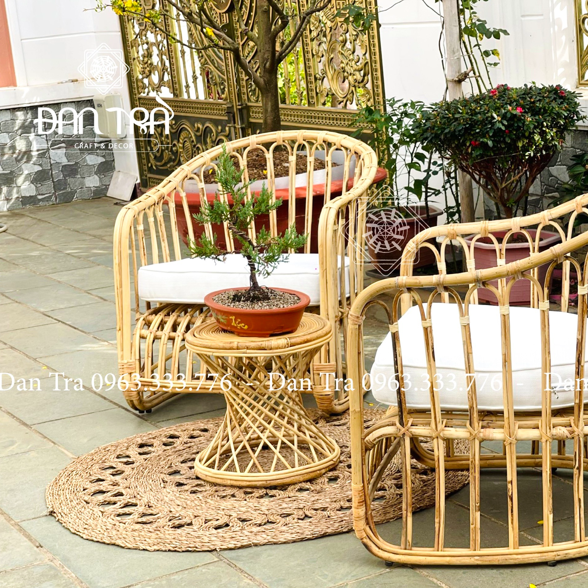 Ghế Mây Đan Sọc Rồng Rắn, Ghế Mây Đơn Decor Phòng, Ghế Thư Giãn Phòng Khách, Nội Thất Mây Tre ĐAN TRÀ