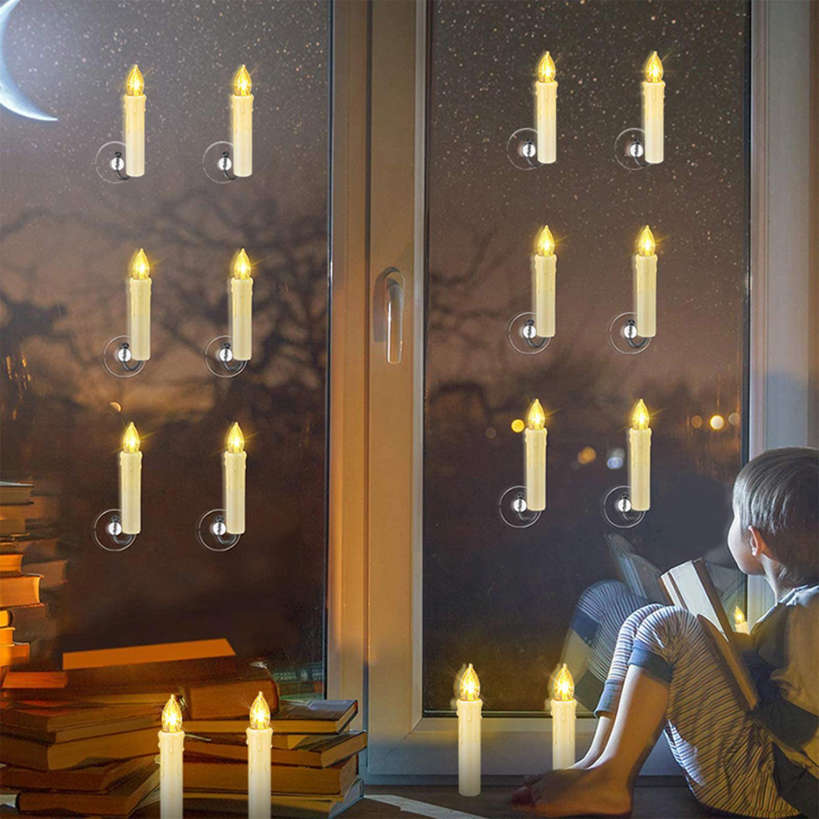 10 Pieces LED Candles Battery Operated Candle Lights for Window Ground Party