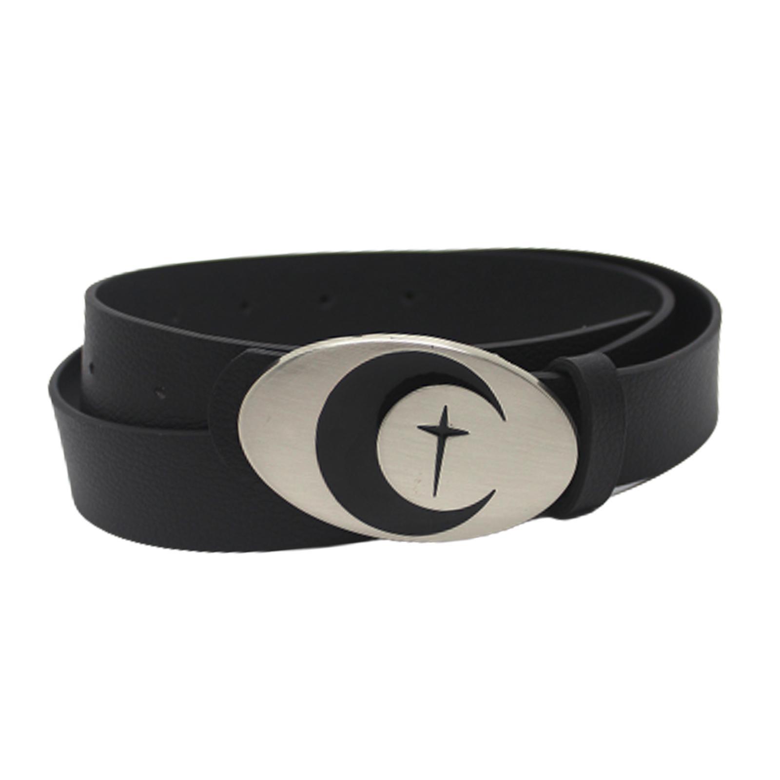 PU Leather Belt Waist Band Fashion Belt Punk Metal Buckle for Men and Women