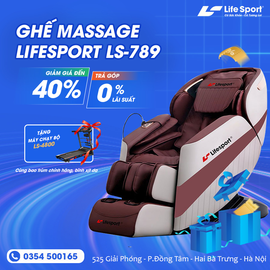 [VIP] Ghế Massage Toàn Thân LifeSport LS-789 Thư Giãn, Cải Thiện Giấc Ngủ, Giảm Mệt Mỏi - Ghế Massage Toàn Thân Trục SL Cao Cấp, Con Lăn Di Động, Máy Matxa Toàn Thân, Ghế Massage Trị Liệu Toàn Thân Thế Hệ Mới