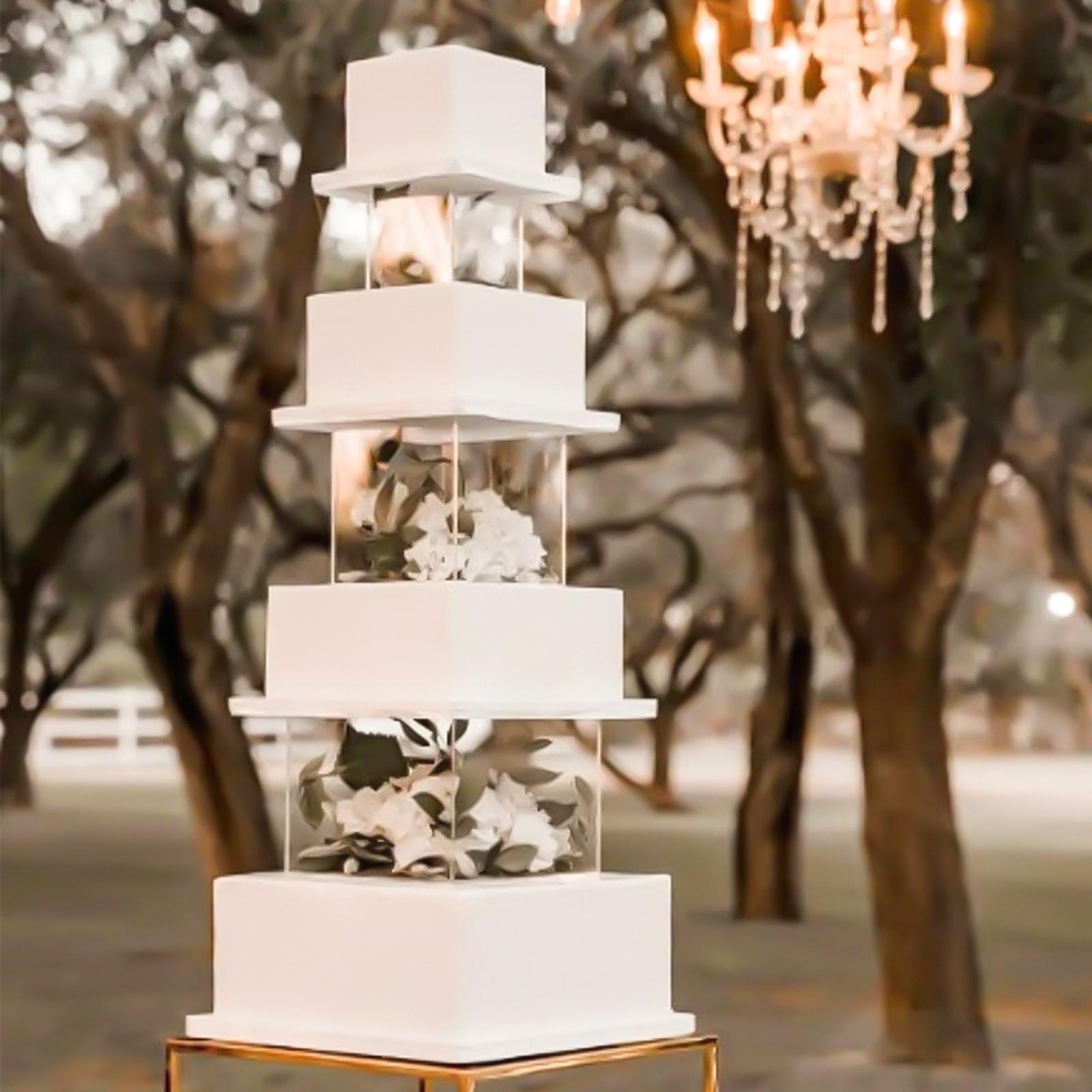 Transparent Round Cake Edge Smoother Tray Cake Display Board for Weddings