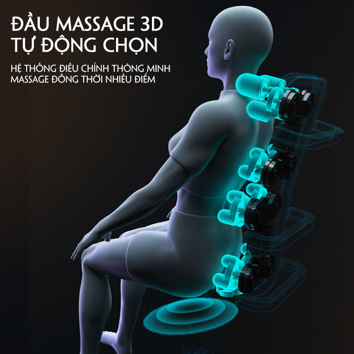 Ghế massage thư giãn toàn thân, kết nối âm thanh Bluetooth, máy massage trị liệu điều khiển bằng màn hình cảm ứng