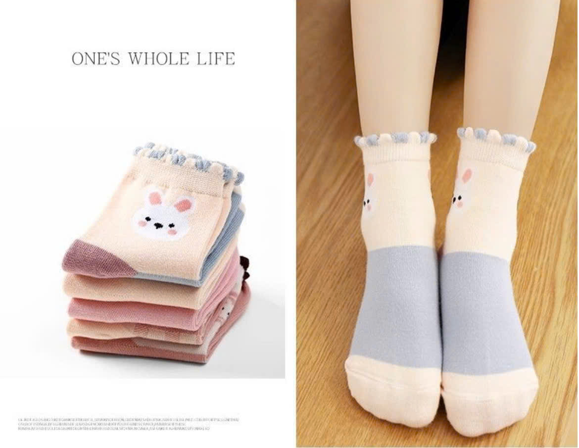 SET 5 ĐÔI TẤT VỚ 35 DỄ THƯƠNG TỪ 1-12 TUỔI DÀNH CHO BÉ GÁI