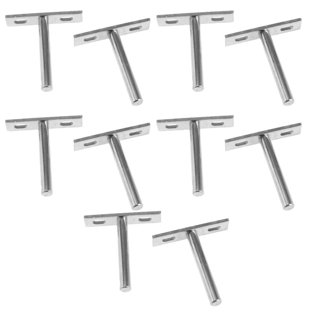 10Pcs Wall Shelf Bracket Heavy Duty Supporter T Shaped Angle Bracket 3inch