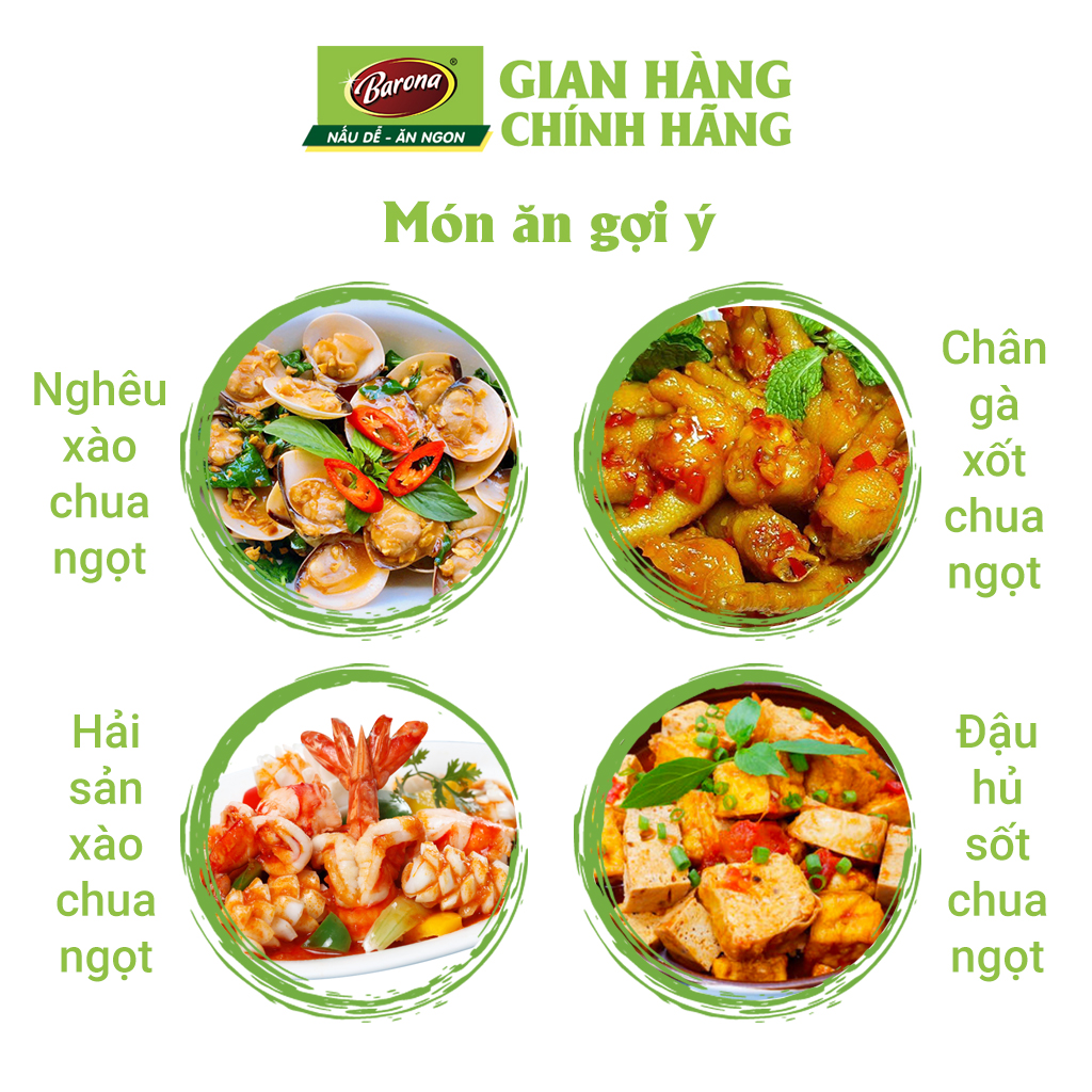 Xốt Gia Vị Hoàn Chỉnh Barona - Sườn Xào Chua Ngọt 80g