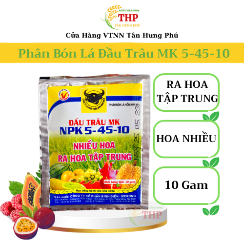 Phân Bón Lá Đầu Trâu MK 5-45-10 | PHÂN BÓN HỮU CƠ | PHÂN BÓN LÁ | Gói 10g