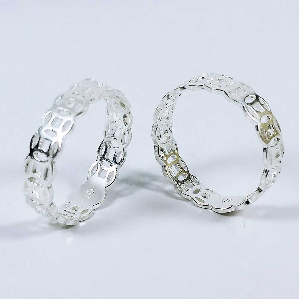 Nhẫn bạc kim tiền Panmila : Bản K1 dày