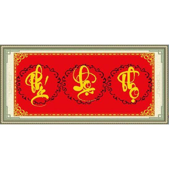 Tranh thêu chữ thập Phúc Lộc Thọ DLH-222712