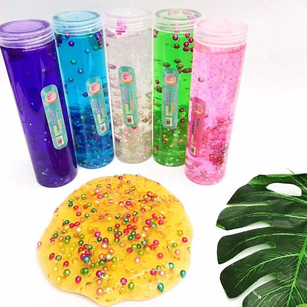 Slime cốm xốp thuỷ tinh NG0C TRAI hộp trụ to tròn 420g 20cm nhũ kim tuyến đa dạng Đồ chơi slam hũ chất nhầy ma thuật squ