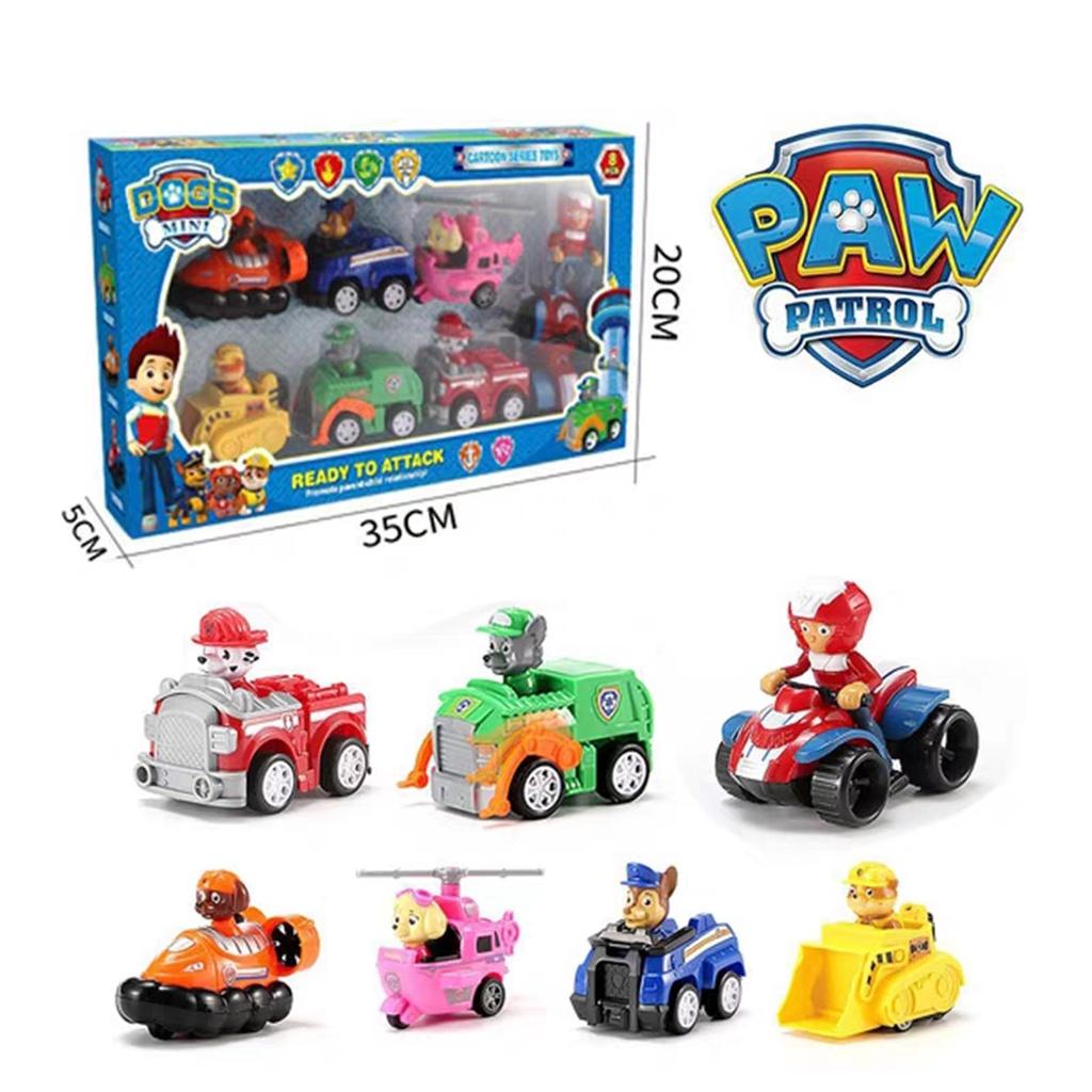 Xe Chạy Trớn Biệt Đội Chó Cứu Hộ Paw Patrol - Bộ 6 nhân vật Dành Cho Bé Từ 3 Tuổi Trở Lên