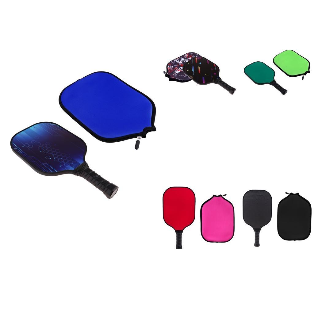 Durable Carbon Fiber Honeycomb Composite Core Pickleball Paddle / Racket &amp; Zipper Neoprene Case Cover - Choice of Colors