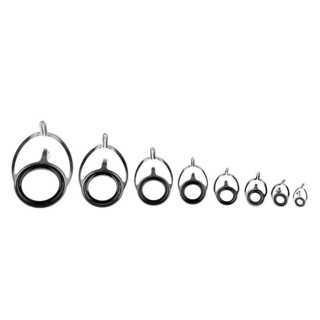 75x Stainless Steel Fishing Rod Guide Ring Rod Repair Kit DIY Tip Ring