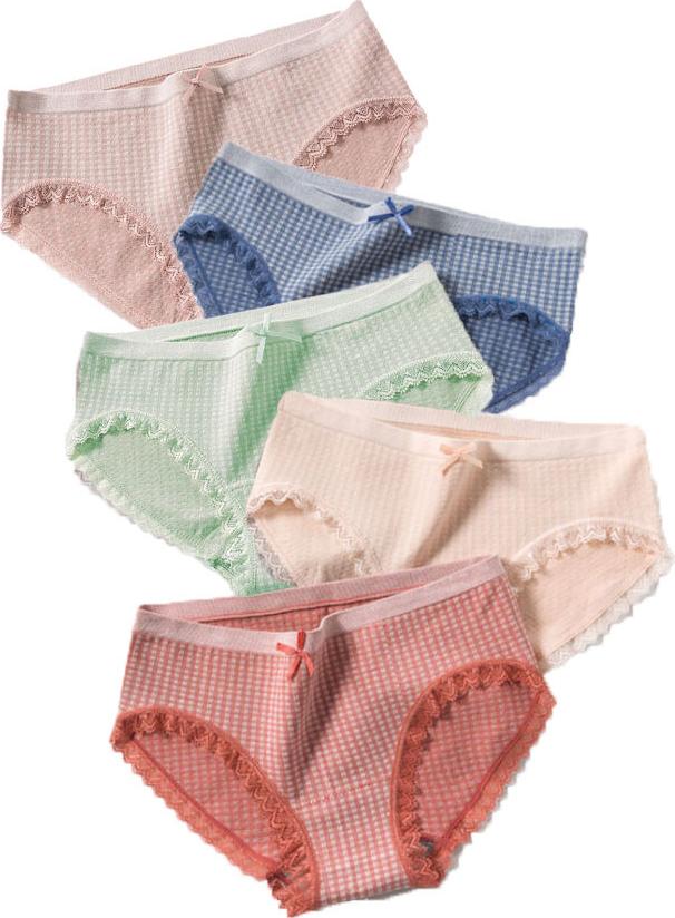 Combo 5 Chiếc Quần Lót Nữ Cotton Tăm Viền ren Xuất Nhật