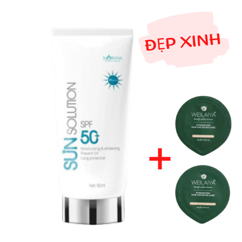 Kem chống nắng Huyền Phi Sun Solution Tặng Kèm Gội (Xả) Mini Weilaiya Ngẫu Nhiên