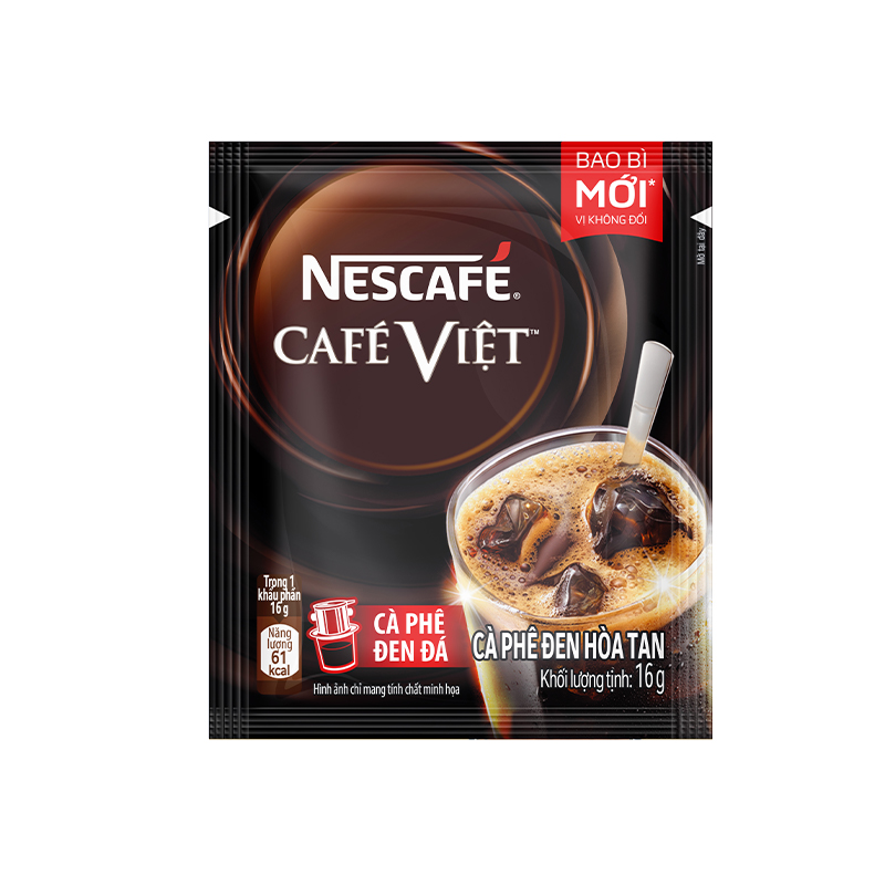 Combo 3 Bịch Cà phê đen hòa tan NESCAFÉ CAFÉ VIỆT (Túi 35 gói x 16g)