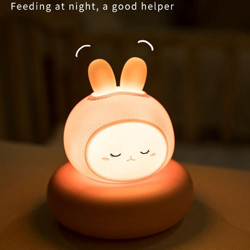 Kids Baby Night Light USB Rechargeable Tap Control, Cat Design, Cute Gift for Baby Girls Boys Cartoon Kid Room Decor