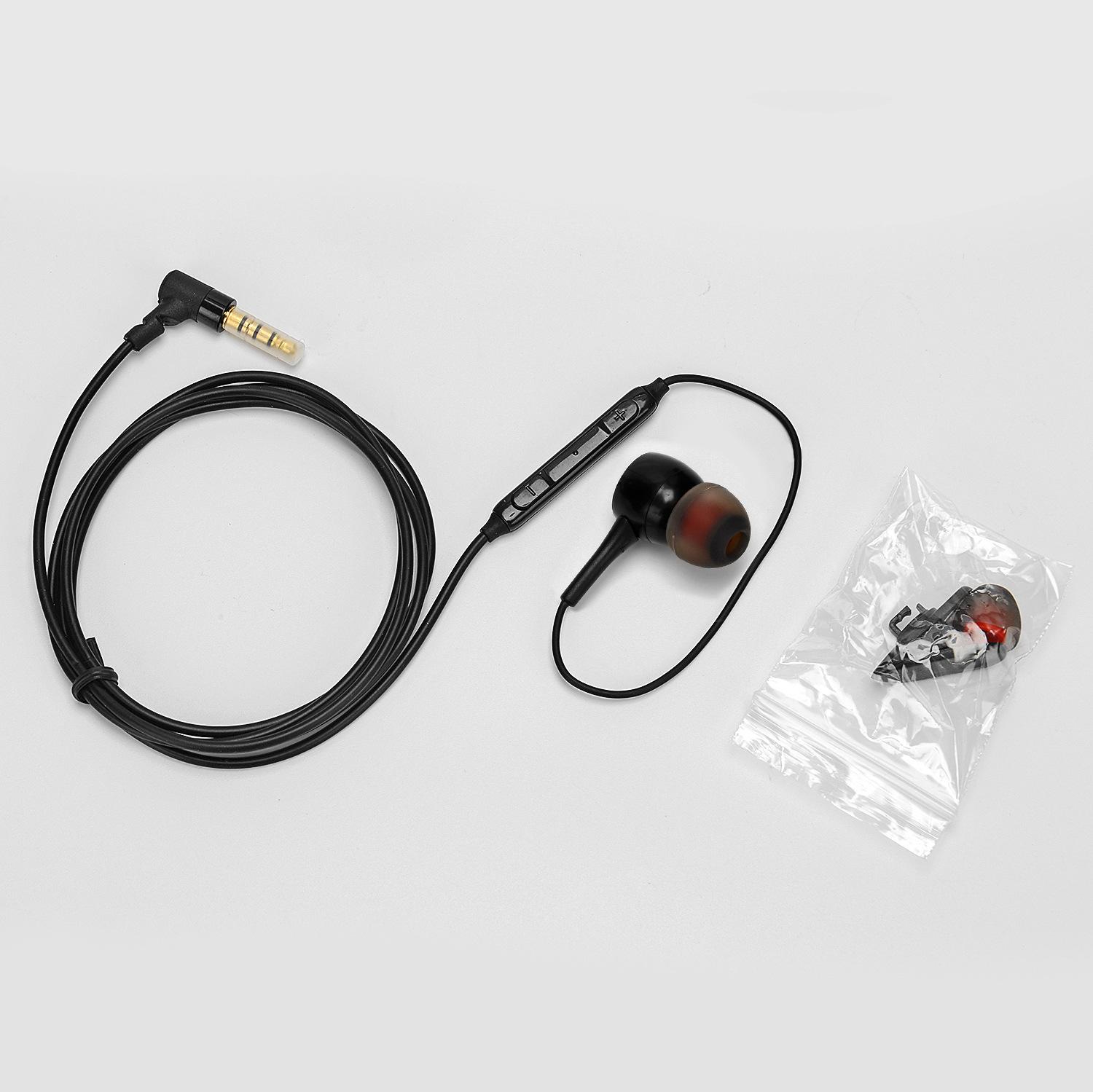 Giao hàng nhanh điều khiển dây đơn phương với mic điều chỉnh tai nghe âm thanh đáy nặng với mic tai nghe khuỷu tay kim loại tai nghe điều khiển có dây trong tai