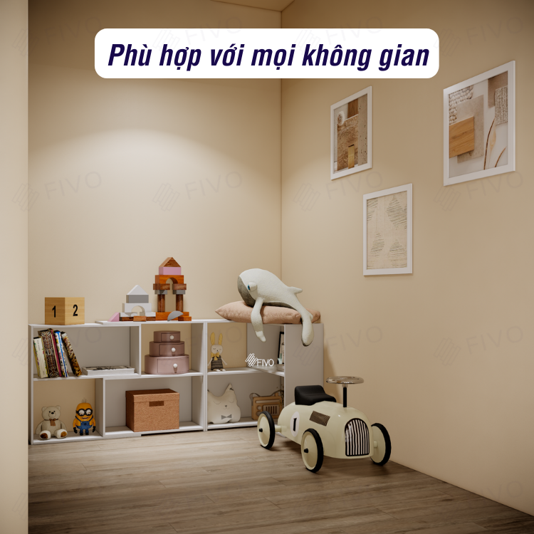 Kệ Sách Gỗ Thông Minh Để Sàn FIVO FB71 Màu Trắng, Sang Trọng Thích Hợp Nhiều Không Gian, Nhiều Ngăn Chứa Đồ Rộng Rãi Đa Dụng - Hàng Chính Hãng