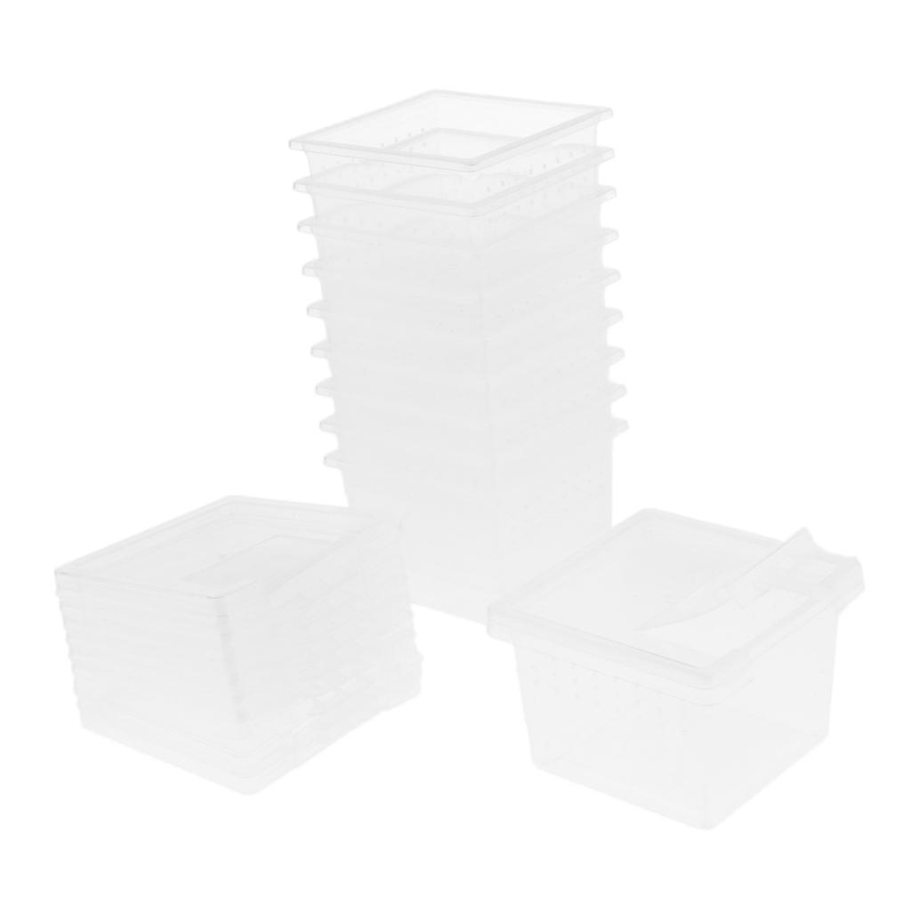 150PACK Plastic Feeding Box Pet Insect Reptile Breeding Cage Hatching Container