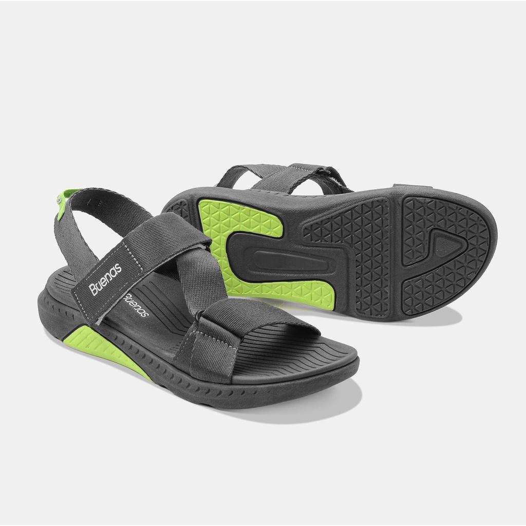 Giày sandal nam nữ unisex đi học quai ngang Buenas Sport S9 đế cao 3 phân