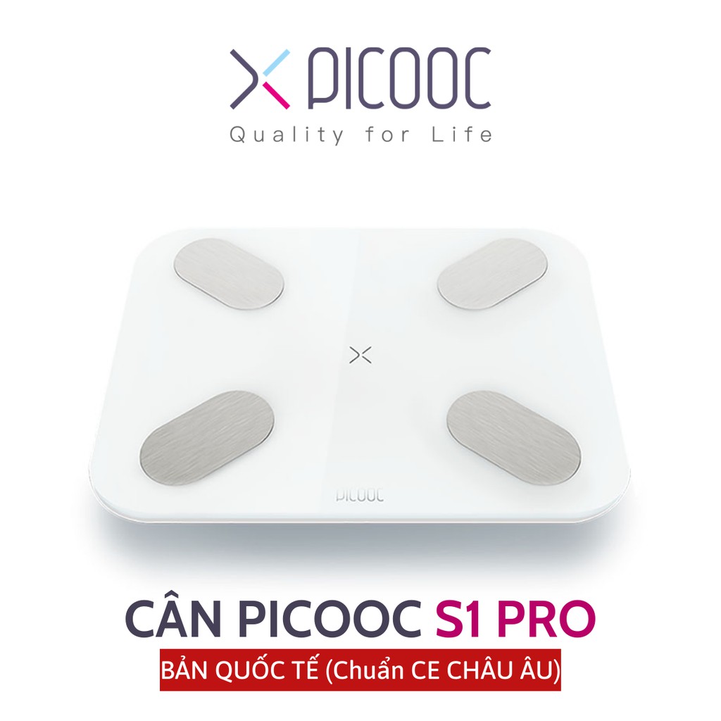 Cân sức khỏe thông minh Picooc S1 Pro - 13 chỉ số sức khỏe - Hàng chính hãng, bản quốc tế, app tiếng Việt (chuẩn CE)