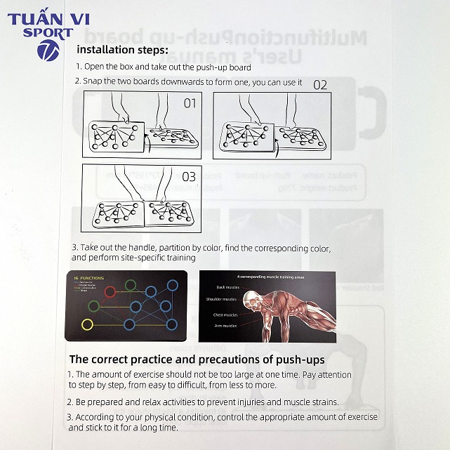 Dụng cụ Hít đất -  Bàn tập chống đẩy đa năng - Cải Tiến Tháo Rời - Nhiều Nút, Nhiều Bài Tập Hơn – Tặng Kèm Miếng Chống Trượt