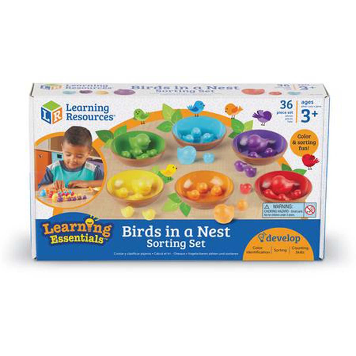 Learning Resources Bộ học đếm, phân loại và màu sắc - Birds In A Nest Sorting Set