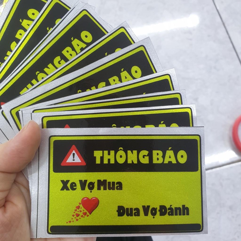 Tem Dán Xe Máy - Sticker Thông Báo In Chrome Đẹp Nhất