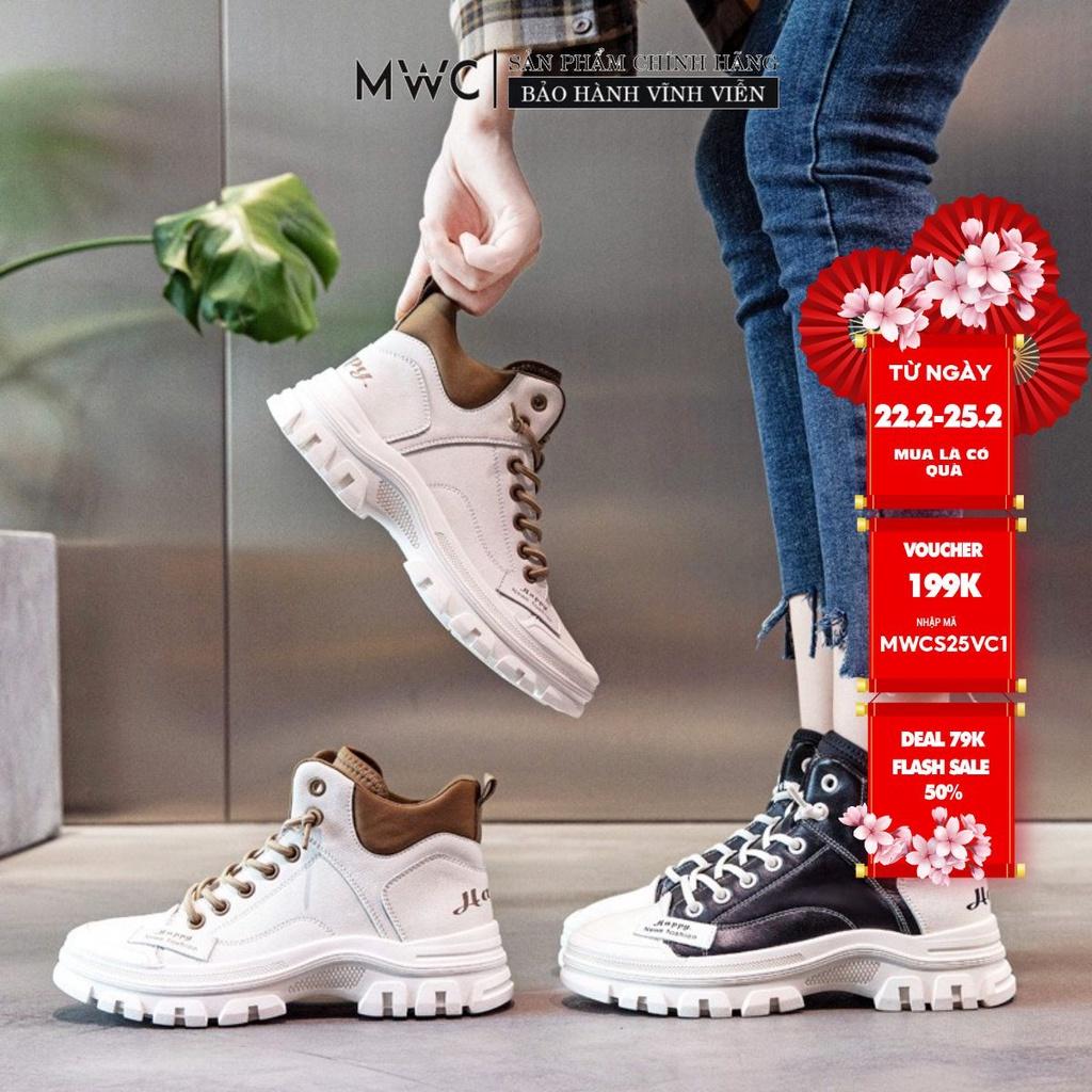 Giày Thể Thao Nữ thời trang MWC giày sneaker da cổ cao phối màu cá tính trẻ trung NUTT- 0603