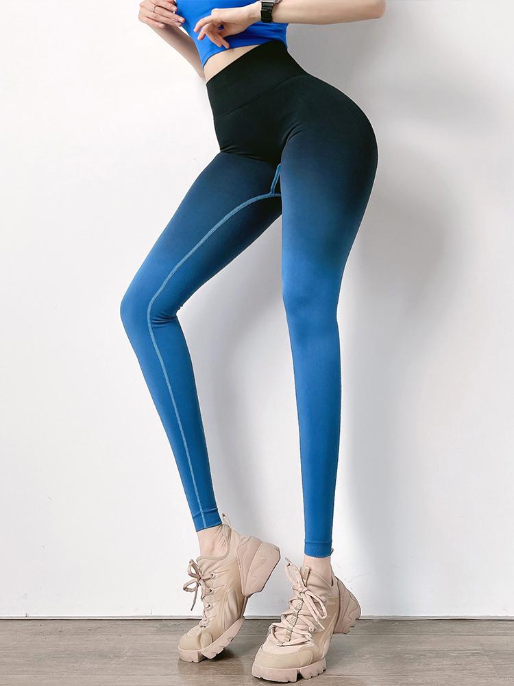 Liền Mạch Gradient Thảm Tập Yoga Quần Cao Cấp Nâng Hông Tập Thể Thao Chạy Bộ Nữ Thun Tập Gym Quần Legging