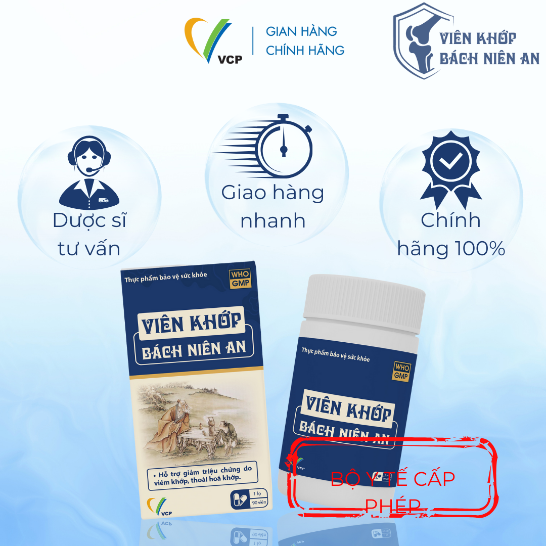 Combo 3 Lọ 90 VIÊN ,Viên Khớp Bách Niên An VCP Pharma - Hỗ Trợ Làm Trơn Ổ Khớp, Giảm Nguy Cơ Thoái Hóa Khớp