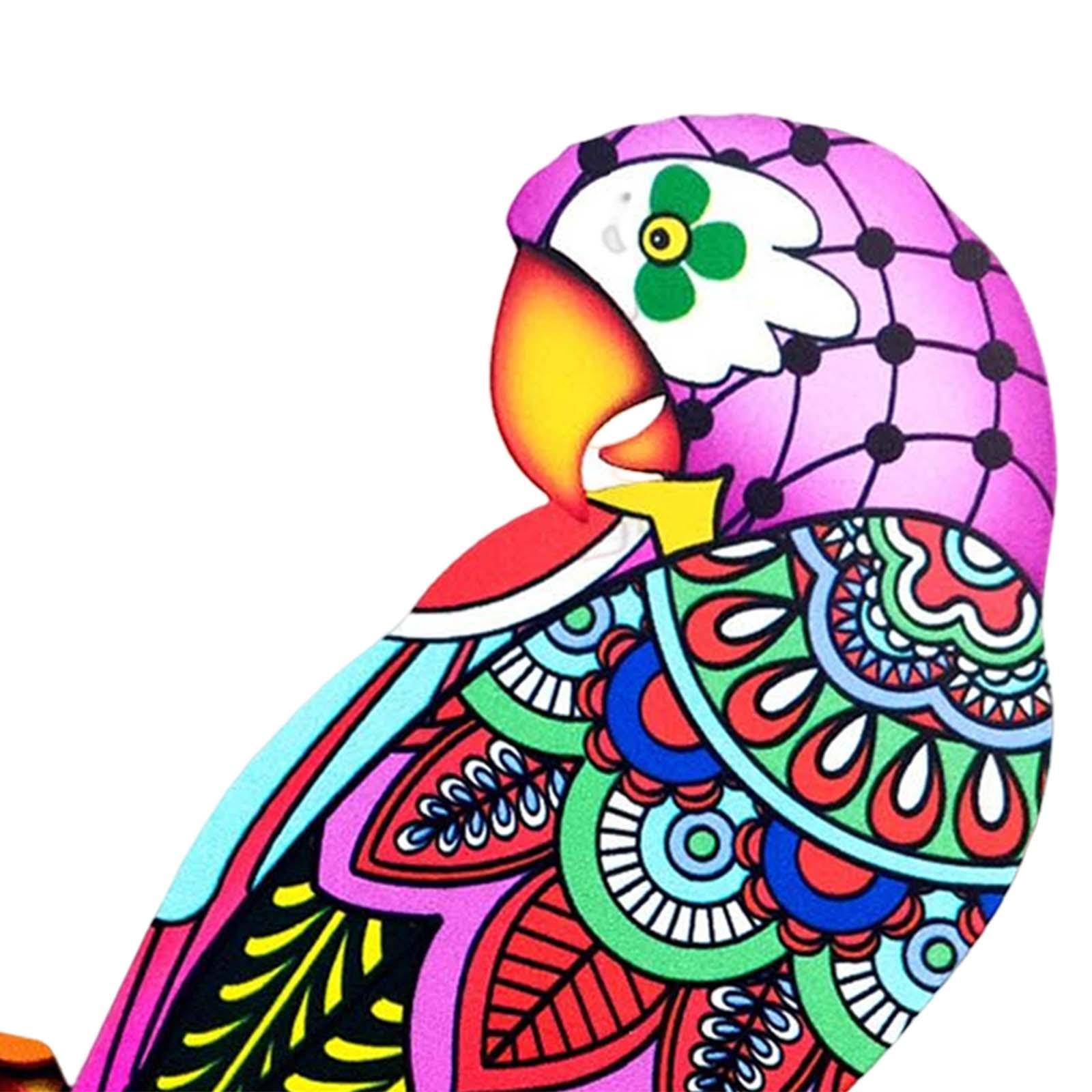 Bird Wall Art Decor Ornament Bird Model Iron Colorful Birds for Balcony Fence