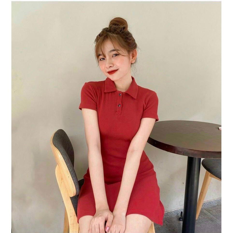 Đầm Polo Nữ Dáng Suông SANMAY Váy Thun Ôm Body, Đi Dự Tiệc Cưới Đi Chơi Biển, Công Sở Hàn Quốc, Vải Cotton Cao Cấp VD025