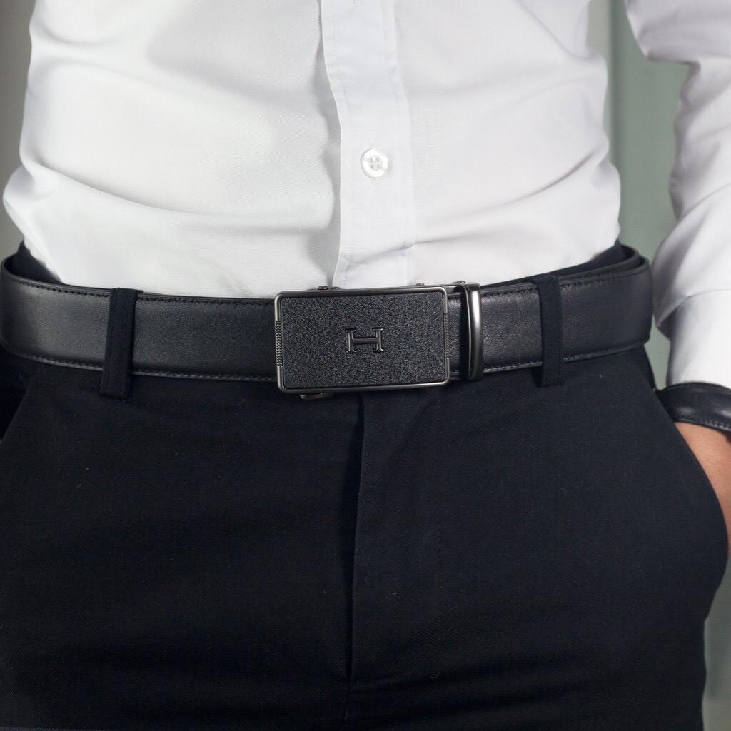Thắt lưng nam da bò cao cấp 3 lớp màu khóa tự động nhiều mặt L104-DA THẬT