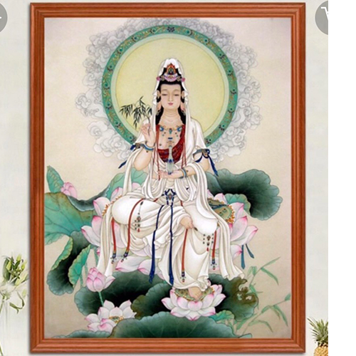 Tranh thêu chữ thập Quan Thế Âm Bồ Tát nhiều mẫu