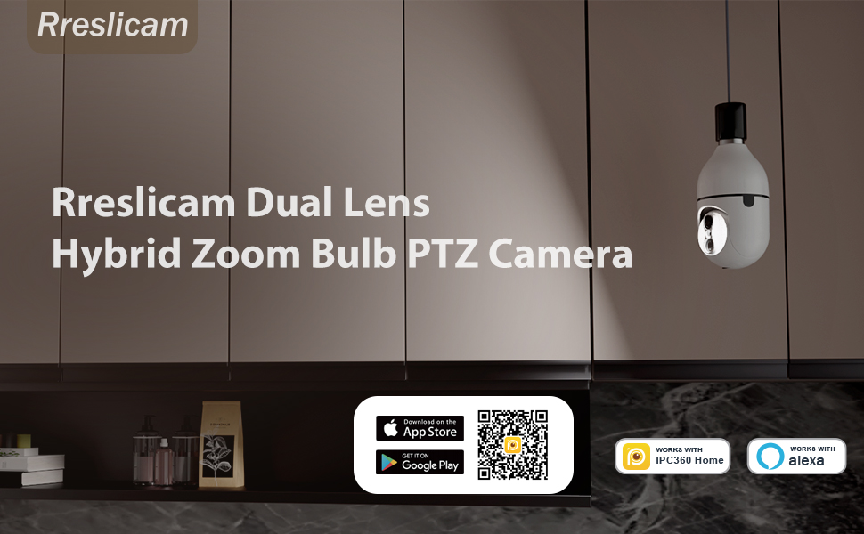 Camera IPC360 chuôi bóng đèn Wifi 2 ống kính, chế độ thu phóng, xoay 360, nhìn ban đêm (Hàng nhập khẩu)