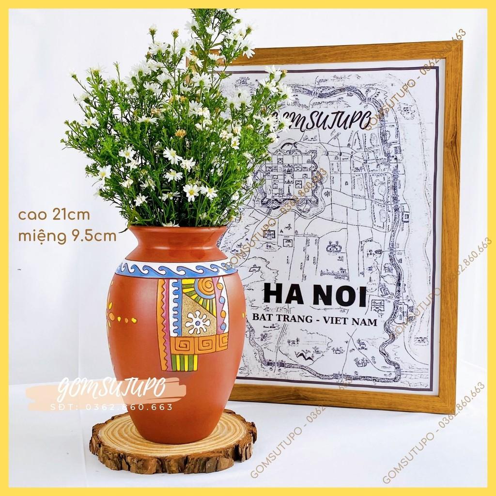 Lọ Hoa Đất Đỏ - Gốm Sứ Bát Tràng - Lọ Hoa Trang Trí Decor