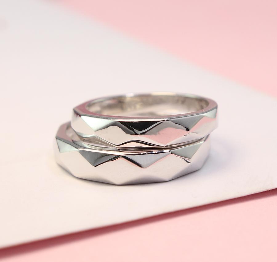 Nhẫn đôi bạc nhẫn cặp bạc đẹp đơn giản ND0339