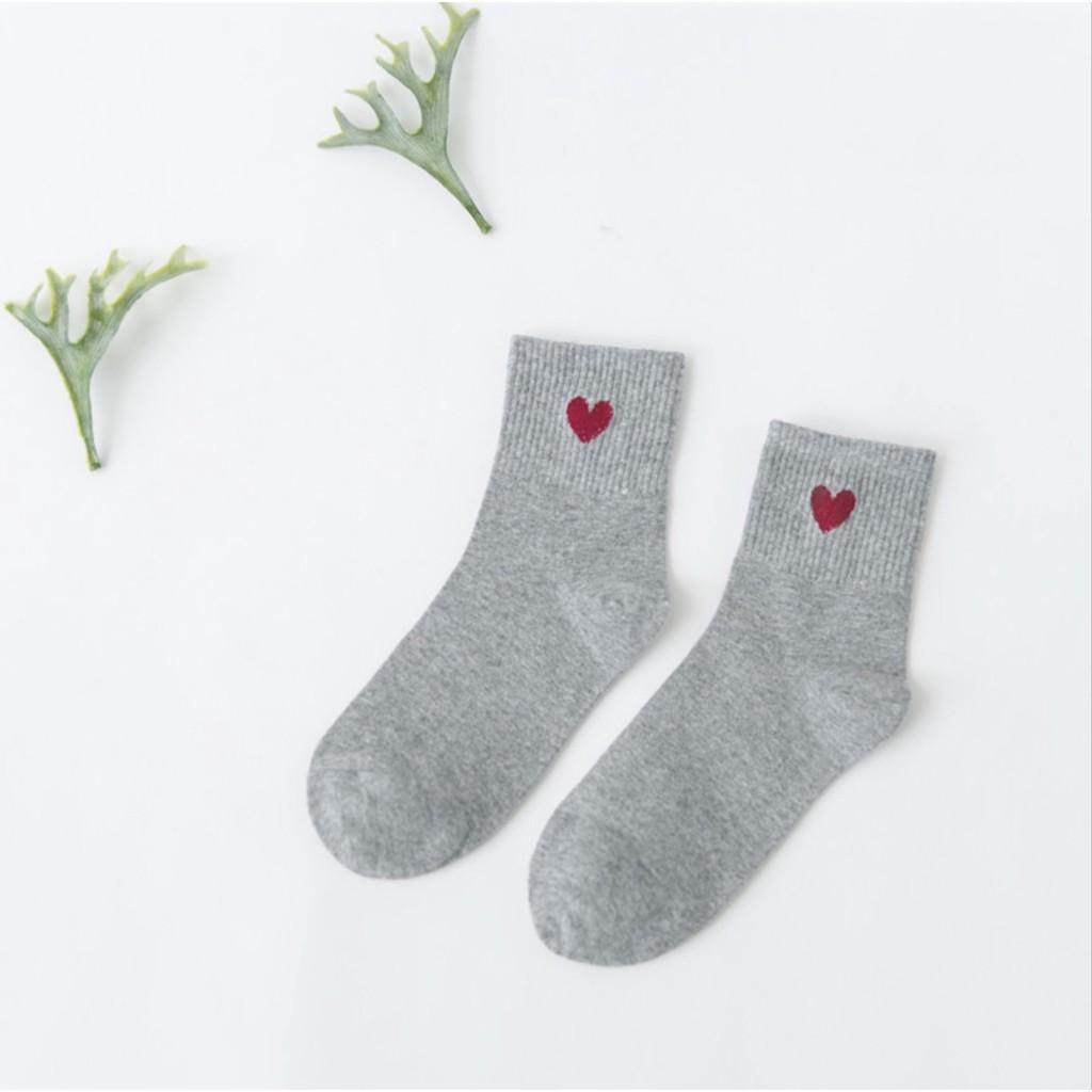 Vớ Cao Cổ Tim Tất Vớ Cotton Cổ Cao In Họa Tiết Tim Phong Cách Nhật Hàn Phong cách Ulzzang