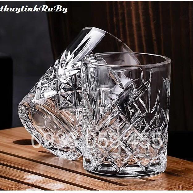 Bộ 6 Ly cốc thủy tinh cao cấp uống nước, cốc uống bia whisky glass thủy tinh pha lê